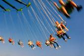 Carnival swing ride in motion
